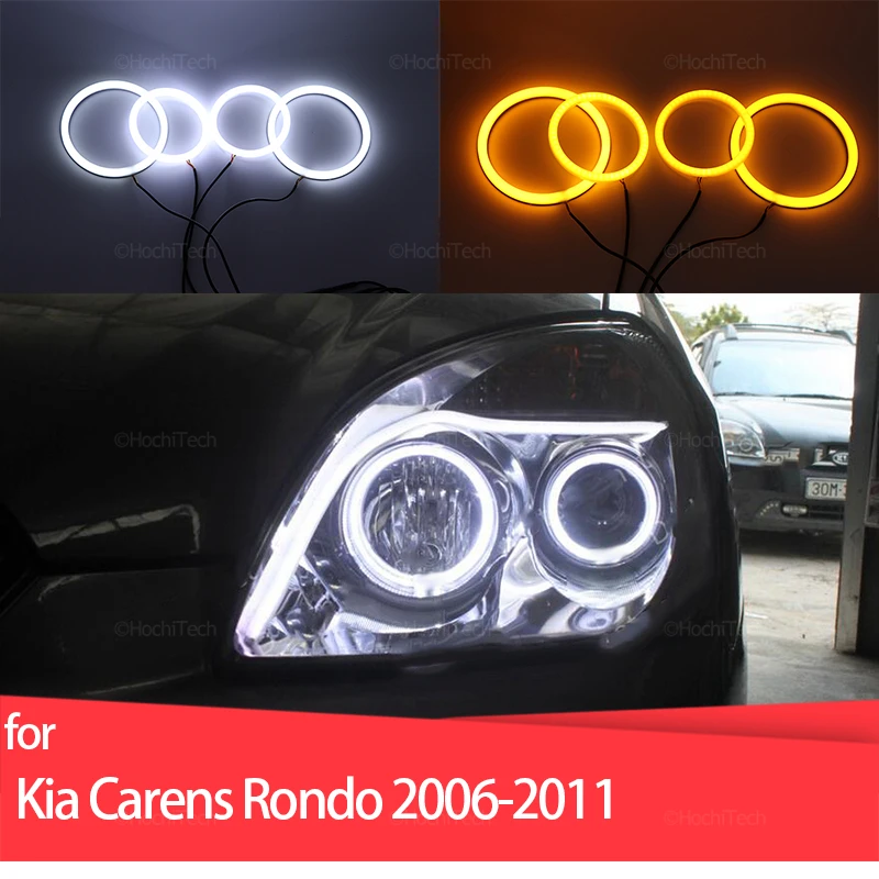 Top Quality Switchback Cotton Light Led Angel Eye Halo Dual Color Per Kia Carens Rondo 2006-2011 Accessori Per Auto