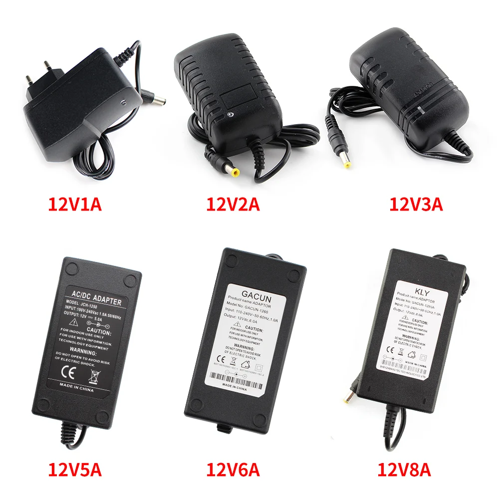 AC DC 5V 12V 24V Power Supply 1A 2A 3A 5A 6A 8A Transformers 220V To 12V 5V  Power Supply 12 V 6V 8V 9V 10V 14V 15V LED Driver