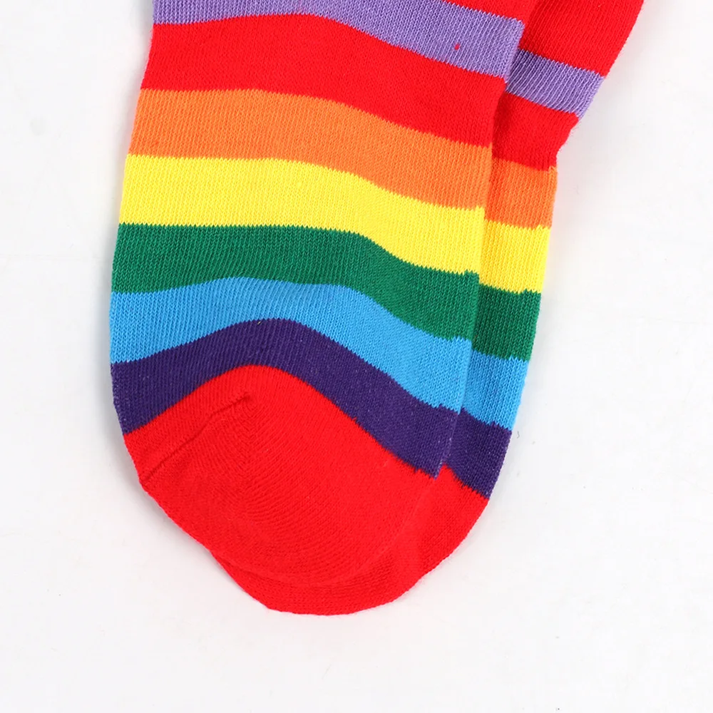 Sports Socks Cotton Knee Socks Knee Length Socks Over The Calf Socks Autumn Winter Rainbow Stockings Striped Socks Gloves Over Knee Socks Arm Sleeve School JK Uniform Women Halloween Christmas Gift