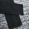 men paisley florals prints leather ribbed patch distressed black jeans 6
