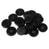 20 Pieces 30mm Handmade Round Coffee Black Wood Buttons 4 Holes Sewing Buttons for Garment Decoration 4