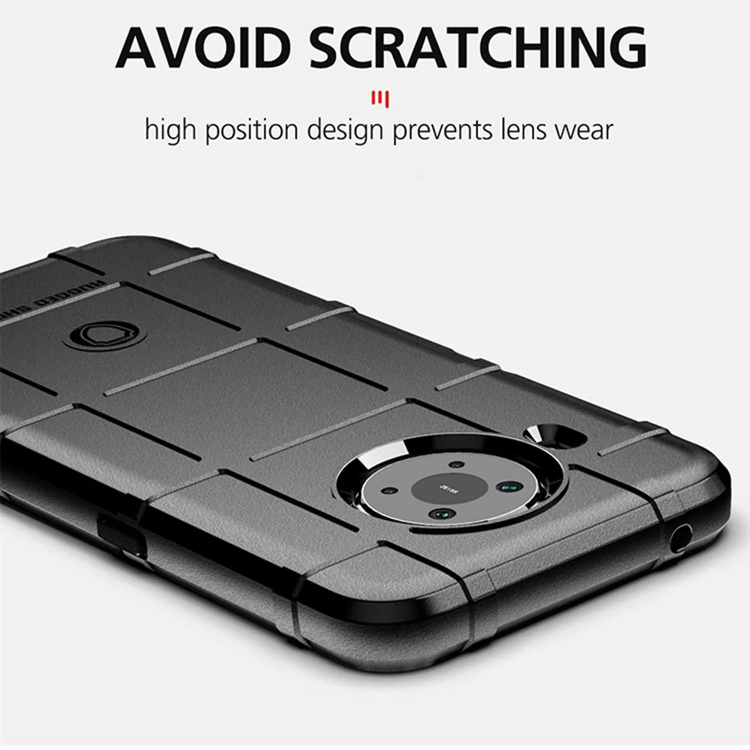 Durable Armor Matte Shockproof Shield Silicone Phone Case - Black