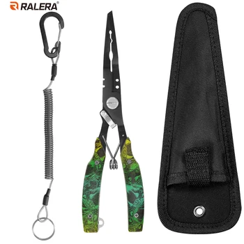 RALERA Multifunctional Fishing Pliers Stainless Steel Lure Pliers Hook Remover Line Cutter Split Ring Opener With Lanyard Sheath 1