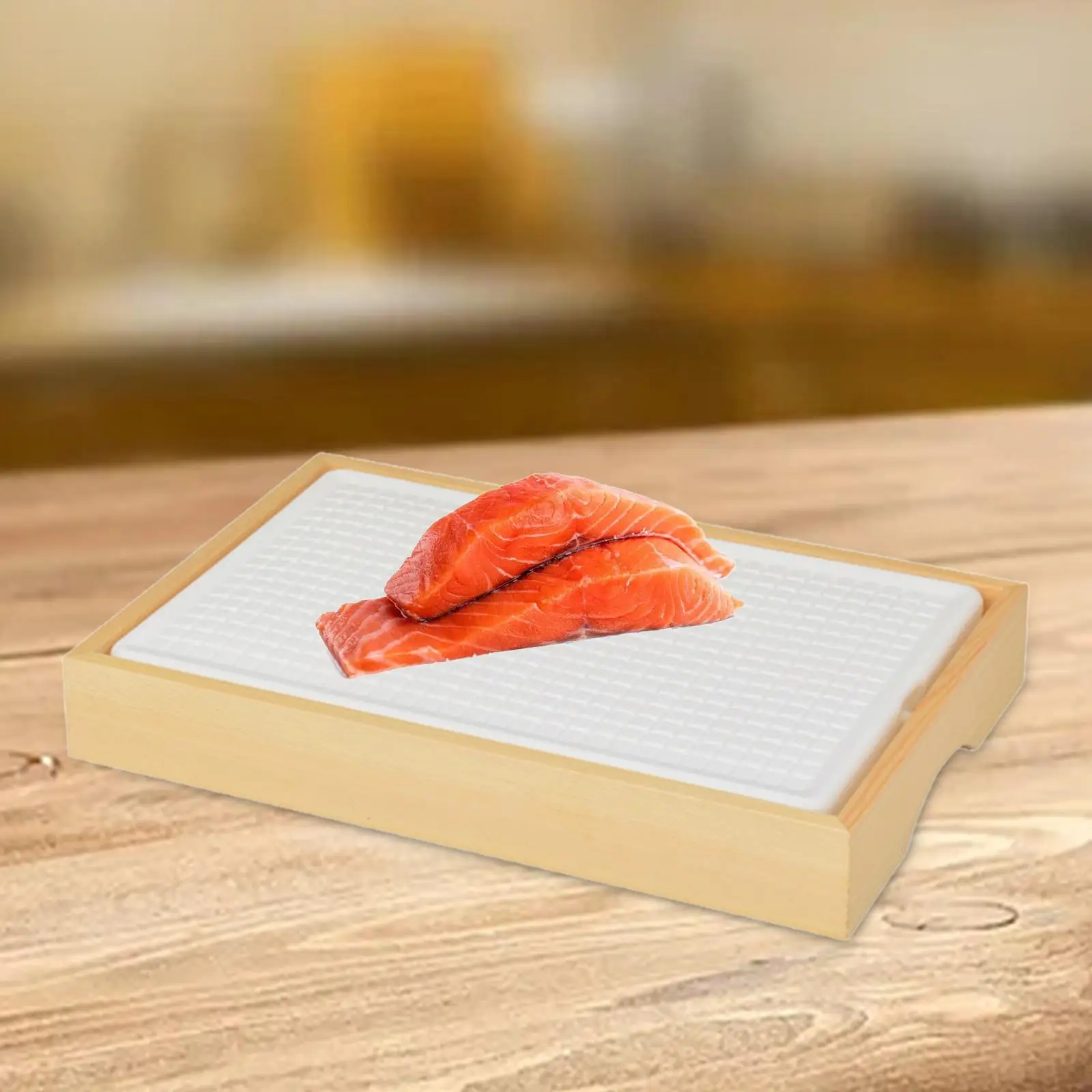 Ice Sushi Dish Cuisine Dip Durable Ice Serving Dish Sushi Board Rectangle Ice Sushi Serving Platter for Restaurant Home