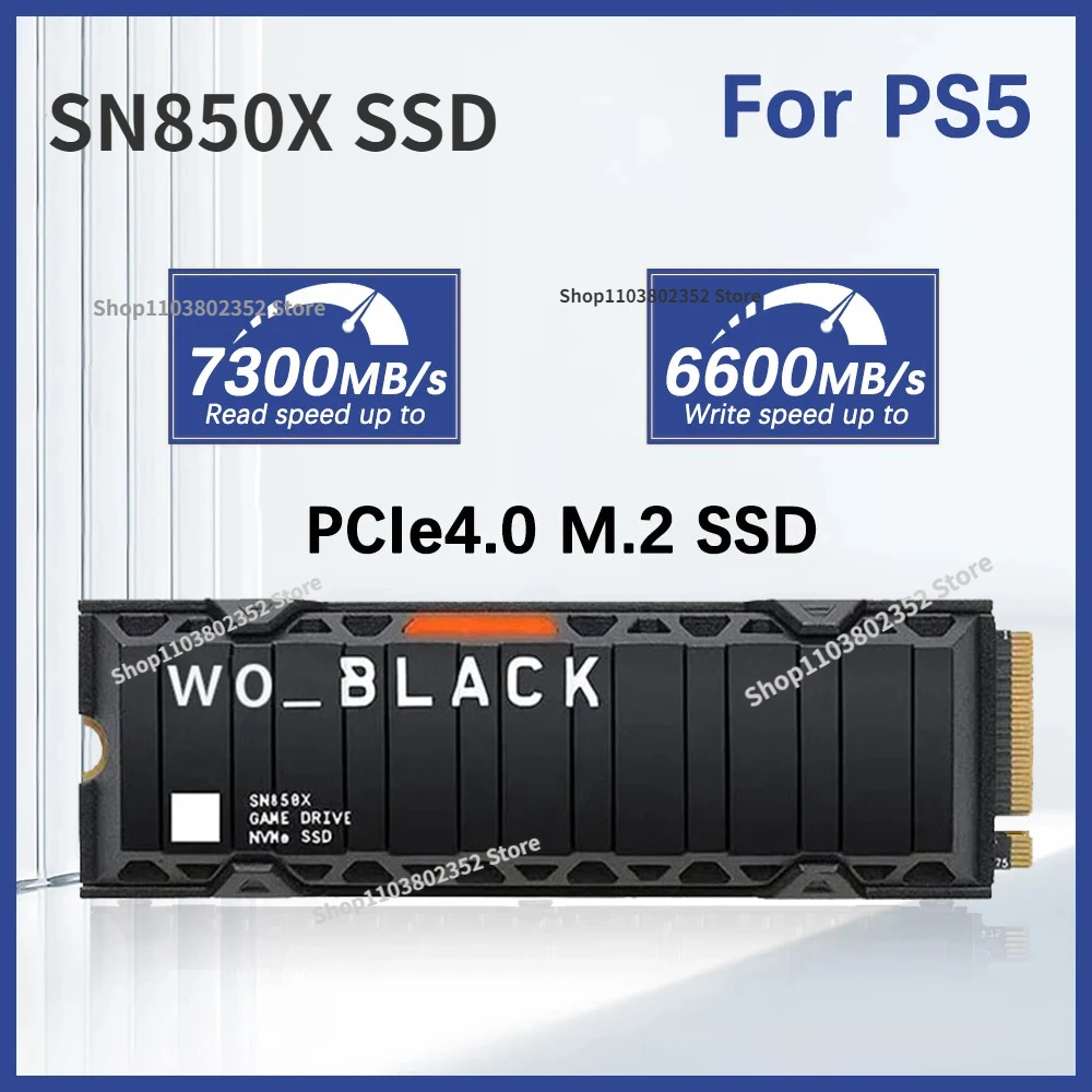 

Original SN850X SSD PCIe 5.0 NVMe 4.0 M.2 2280 1TB 2TB 4TB SSD Internal Solid State Hard Drive For Laptop Desktop PC Computer