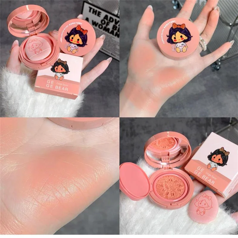 Gegerbear Puff Cushions Blush White Matte Nude Makeups Student Vitality Girly Cosmetics Low saturation Expanded Color Monochrome 6