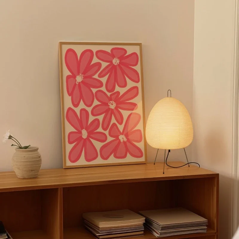 Pink Aesthetic Wall Art - Girly Retro Flower Decor