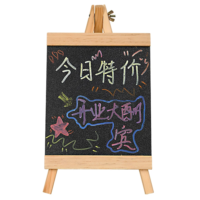 가정 및 교육용 작은 칠판 데스크탑 칠판 소나무 프레임 이젤이 있는 칠판 메모리 드로잉용 게시판 멧돼지