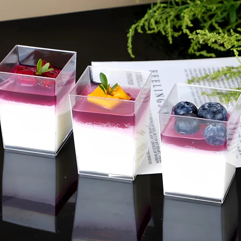 50 Tazze Dessert A Cuore Trasparenti - Set Riutilizzabili Per Mousse, Gelati E Party - Foto 2