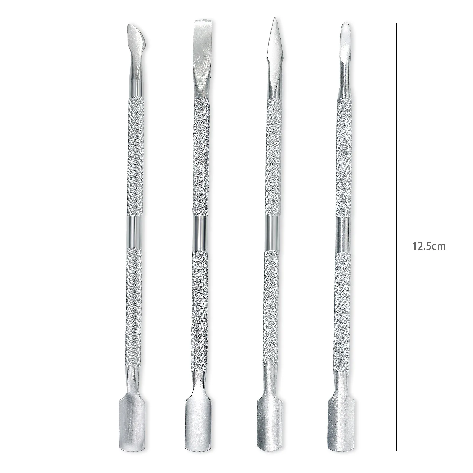 Cuticle Pusher 1/4Pc Stainless Steel Double Head Cuticle Pusher for Manicure Tools for Nails Art Non-Slip Nail Cuticle Remover Accessories