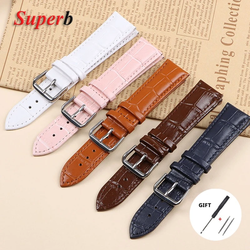 Luxurious Calfskin Leather Watch Strap with Slub Texture – Universal Watchband Accessory