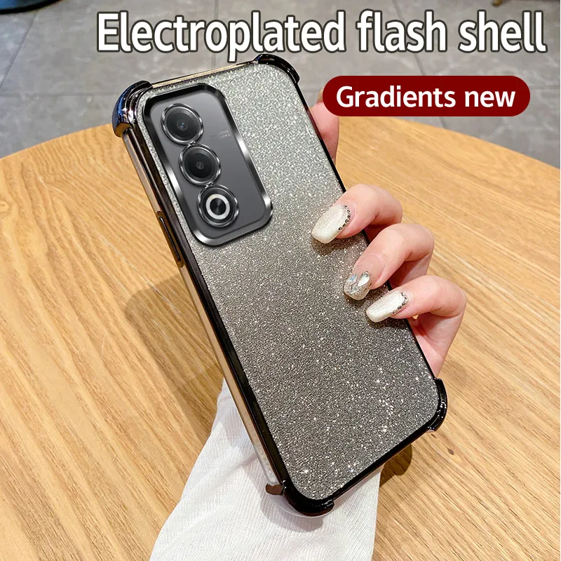 Glitter Gradient Shockproof Phone Case - 6D Plating Clear Soft Cover