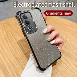 Funda de teléfono transparente suave con efecto glitter gradiente y protección contra golpes - Platinado 6D