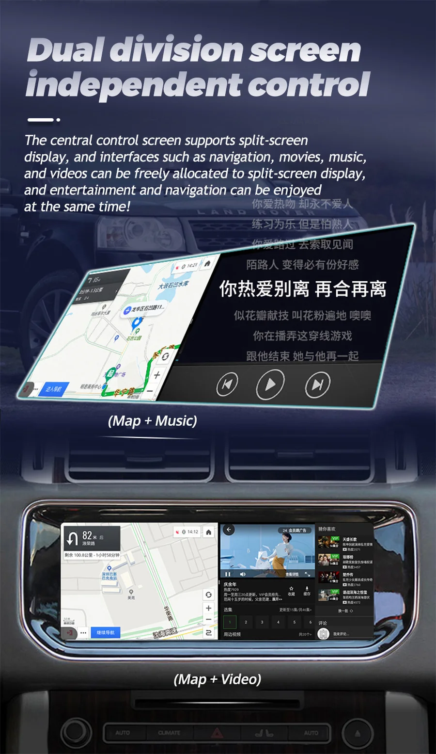 For Benz C GLC 2016-2022 Dual Touch Screen Stereo GPS Navigation Car Radio Carpl