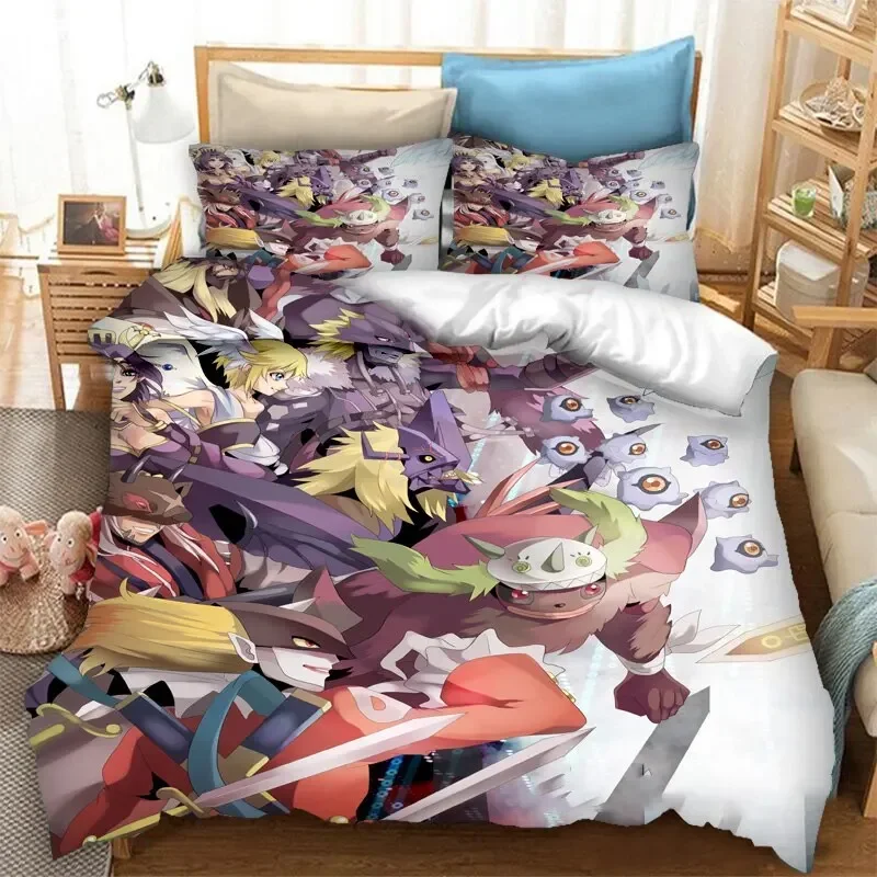 Anime Digimon Adventure Bedding Set Boys Girls Twin Queen Size Duvet Cover Pillowcase Bed Kids Adult Fashion Home Textileextile