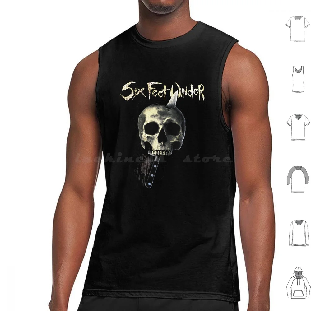 Six Feet Under Tank Tops Print Cotton Logo Band Logo Metal Metal Band Death Metal Thrash Metal Deicide Vader