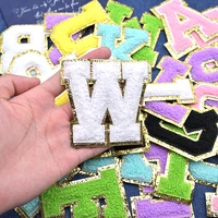 Buy Embroidered Name Chenille Letter Patches A-Z Pink Alphabet Patch For Clothes Bags T-shirt Iron On Applique Accessories Online - Image 2