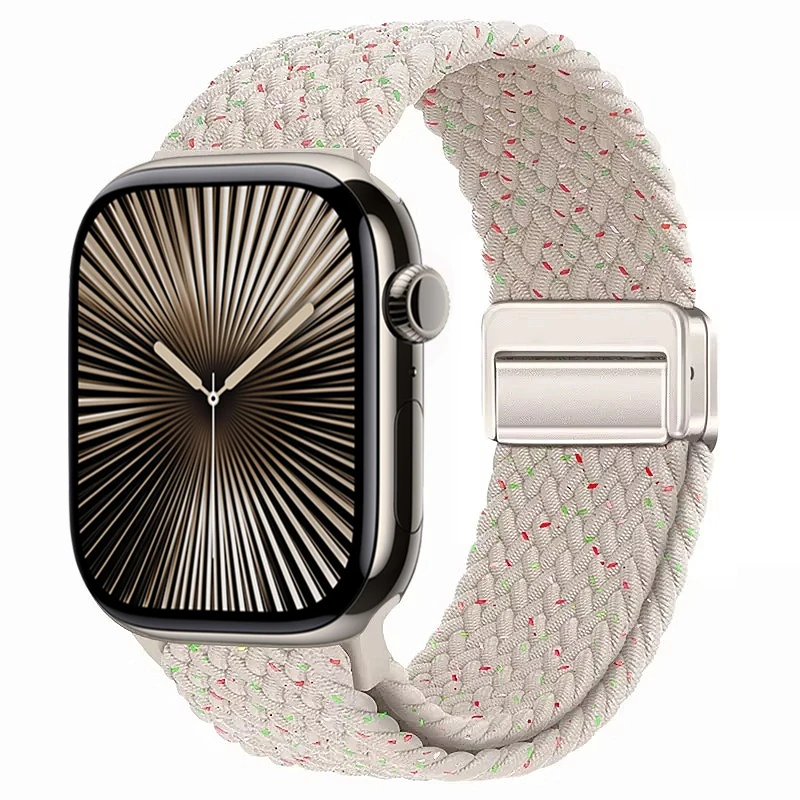 Nylon Braided Magnetic Loop Strap with Metal Accents