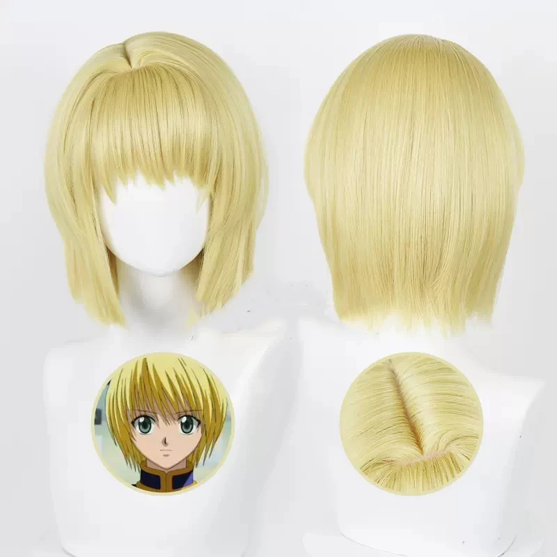 

Hunter X Hunter Kurapika Cosplay Wig 14.57in Light Golden Yellow Wig Heat Resistant Synthetic Anime Wig