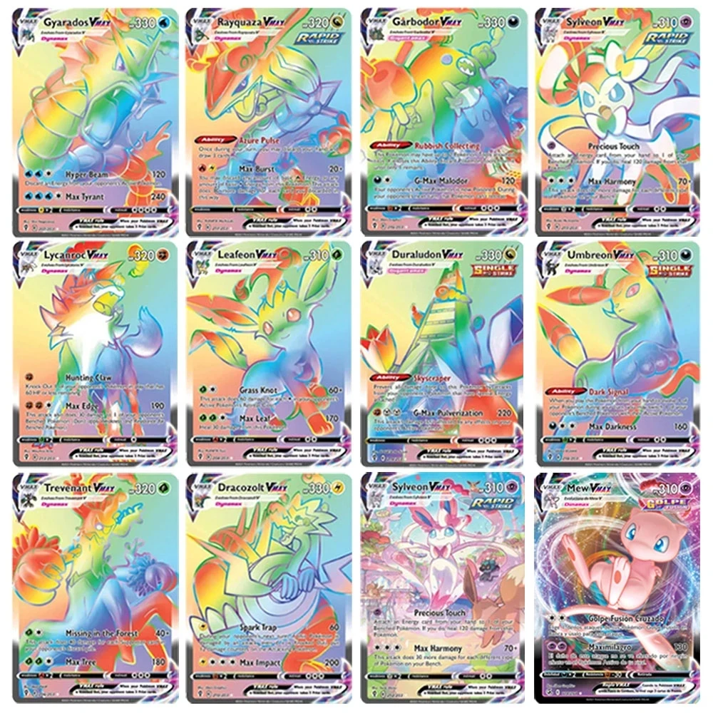 Holographic Pokemon Cards 88Pcs Vmax 11Pcs Energia 1Pcs Lylia