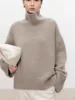 High-end soft waxy turtleneck 100%cashmere sweater women's loose thickened sweater base wool sweater 1