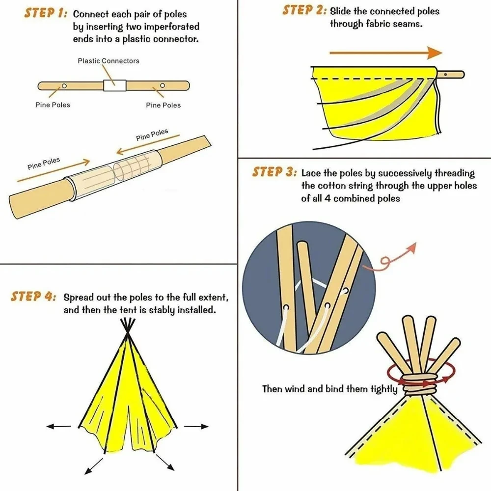 Folding Indian Children’s Tent Easy to Install Kids Camping tent Indoor Party Play House Infant Baby Birthday Gift 1.1M barraca 6