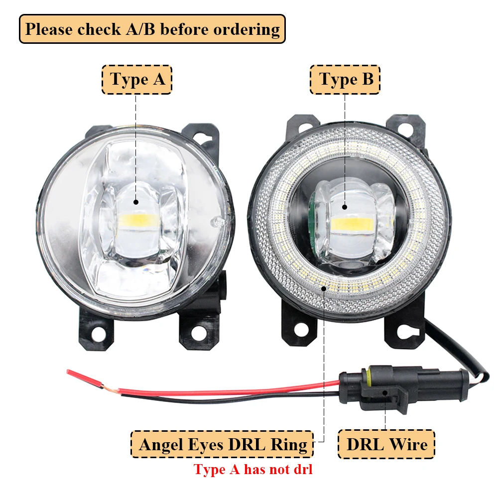 Led Lights Assembly for Fiat Doblo 152 263 2015 2016 2017 2018 2019 2020  with Lens and Angel Eyes DRL Halo Daytime Running Lamp