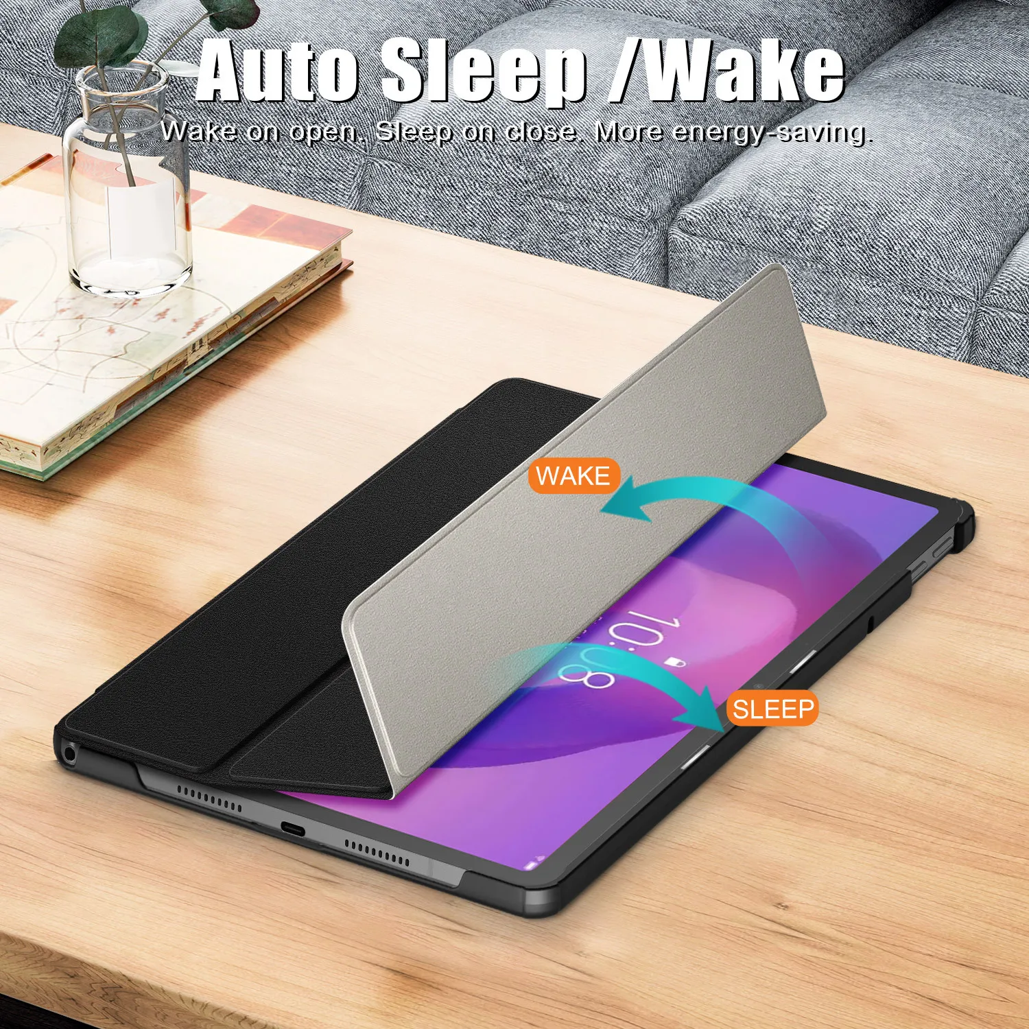 Premium Trifold Magnetic Stand PU Leather Tablet Cover