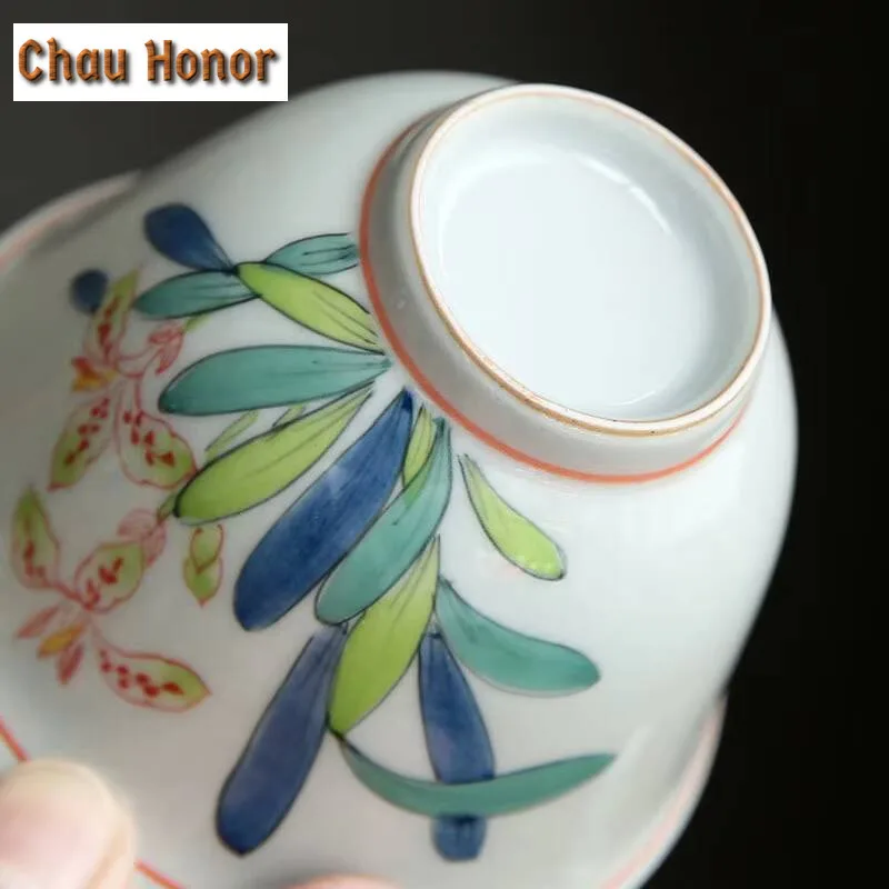 150ml Japanese Underglaze Color Hand-painted Iris Flower Gaiwan Ceramic Kung Fu Tea Set Tea Ceremony Drinkware Customized Gift