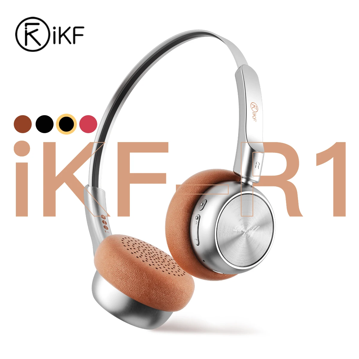 iKF R1 Wireless Headphones Retro Bluetooth On Ear Headset HiFi Sound 60 Hours Built-in Mic Multipoint Connection OOTD Stylish