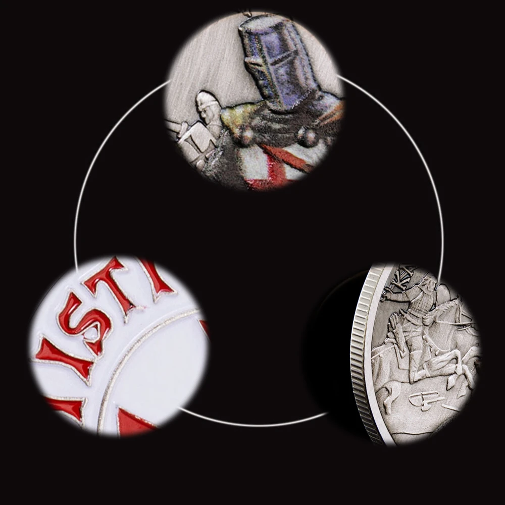 프리메이슨 교환 레드 나이츠 기사단 십자군 프리메이슨 기념품 금속 도금 동전 그리스도 십자가 컬렉션 아트 선물 - AliExpress