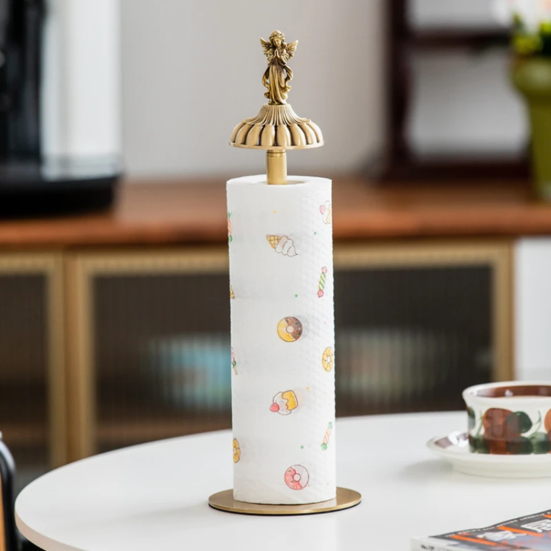 Home Dining Table Brass Napkin Roll Creative Deer Head Nordic Kitchen Vertical Oil Absorption Roll Paper Storage Tissue Holder