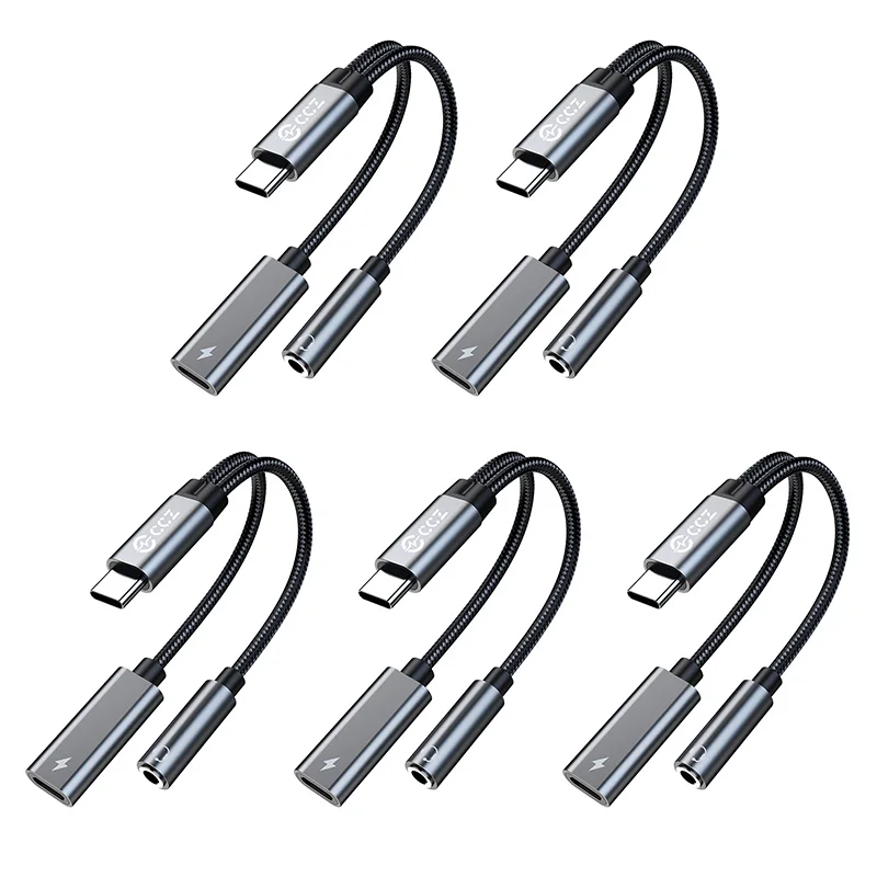 USB-C Audio and Charging Splitter Dongle with 3.5mm Headphone Jack and 15W Power Delivery