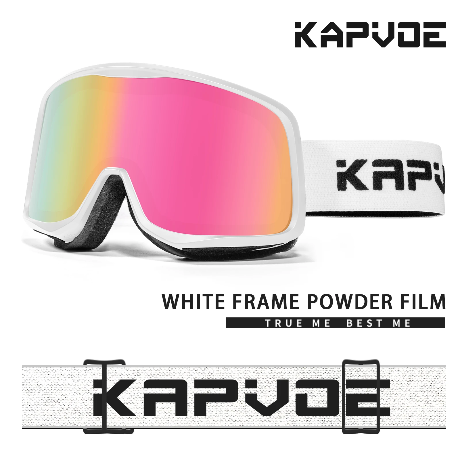 Kapvoe Photochromic Ski Goggle Snowboarding Glasses Skiing Mask Men Women Anti-Fog Lens Eyewear Kit UV400 Snow Snowmobile Adult