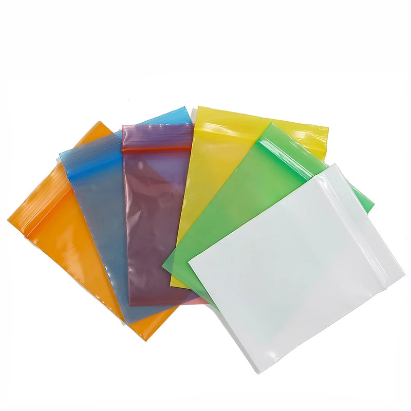 

200pcs Red Orange Blue Yellow Orange Thick Reclosable Small PE Zip lock Bags Pouch Jewelry Mini Plastic Package Bag with Zipper