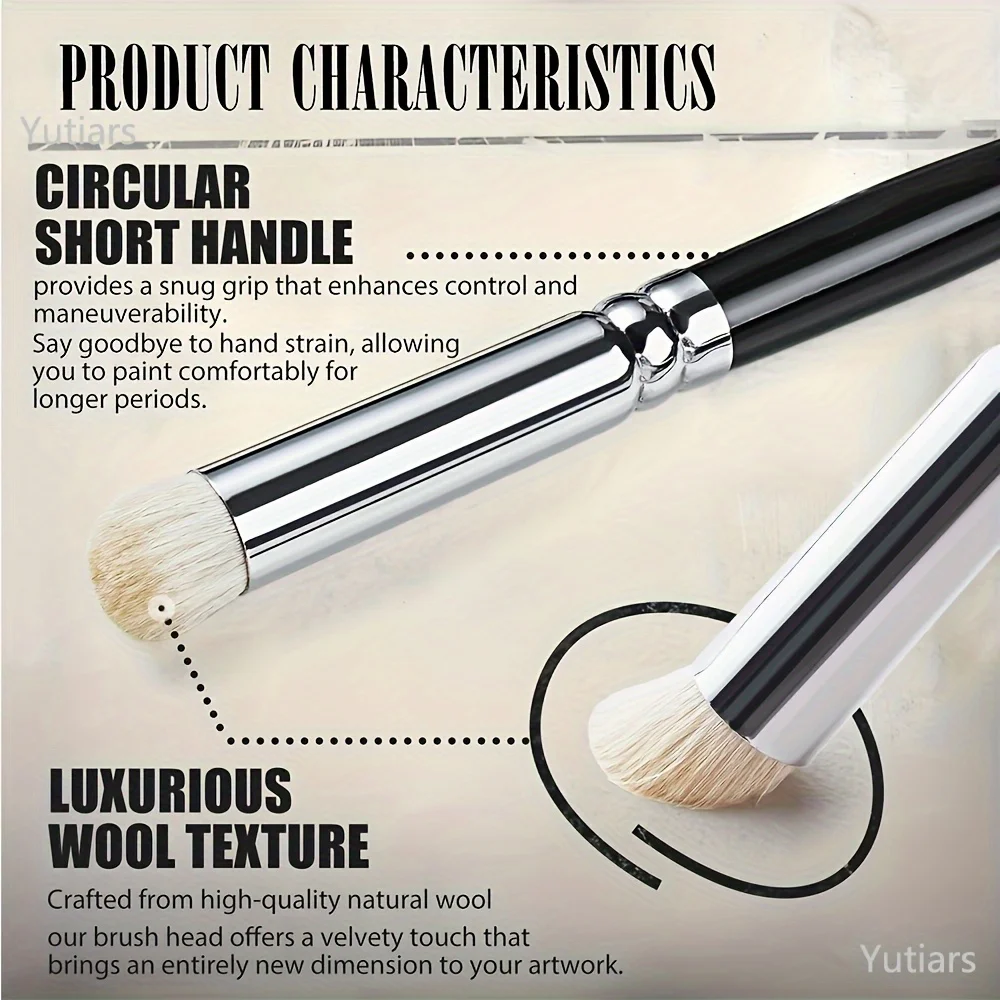 Premium Goat Hair Drybrush and Stippling Brush Set: Dense, Semi-stiff and Springy Bristles for Fine Detailing in Art Painting 4
