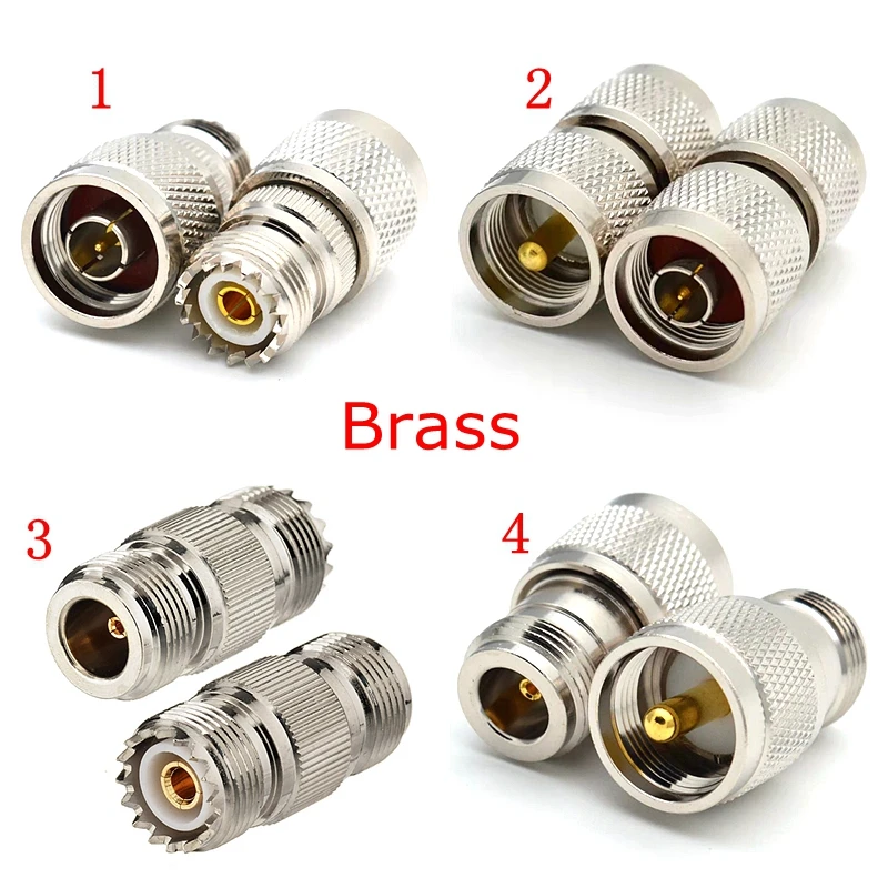 

10pcs/lot L16 N To UHF SL16 PL259 SO239 Male Female Straight Connector SL16 PL-259 SO-239 UHF To N L16 Male Female Brass Nickel