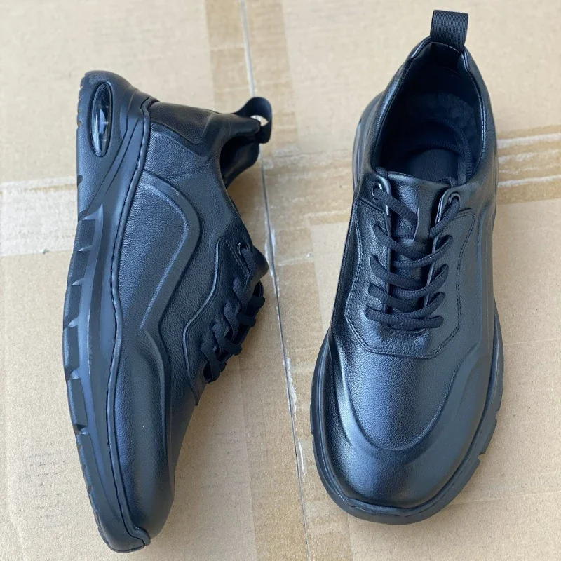 

2023 New Arrival Men Leather Sneakers High Quality Walking Shoes Black Youth Fashion Men Shoes Comfortable Casual Sneakers Men