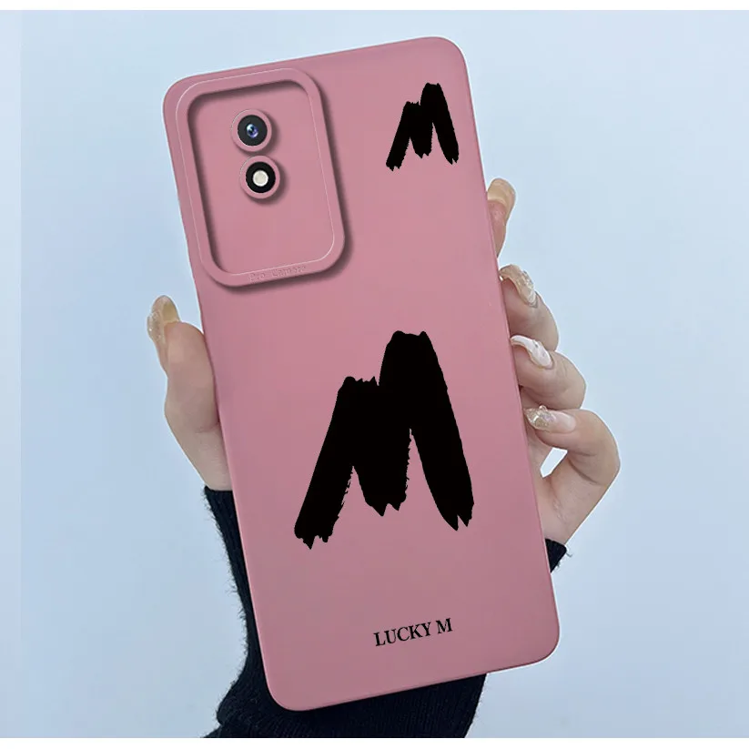 Lucky Initial Letter Silicone Soft Phone Case - Stylish Protective Bumper Cover