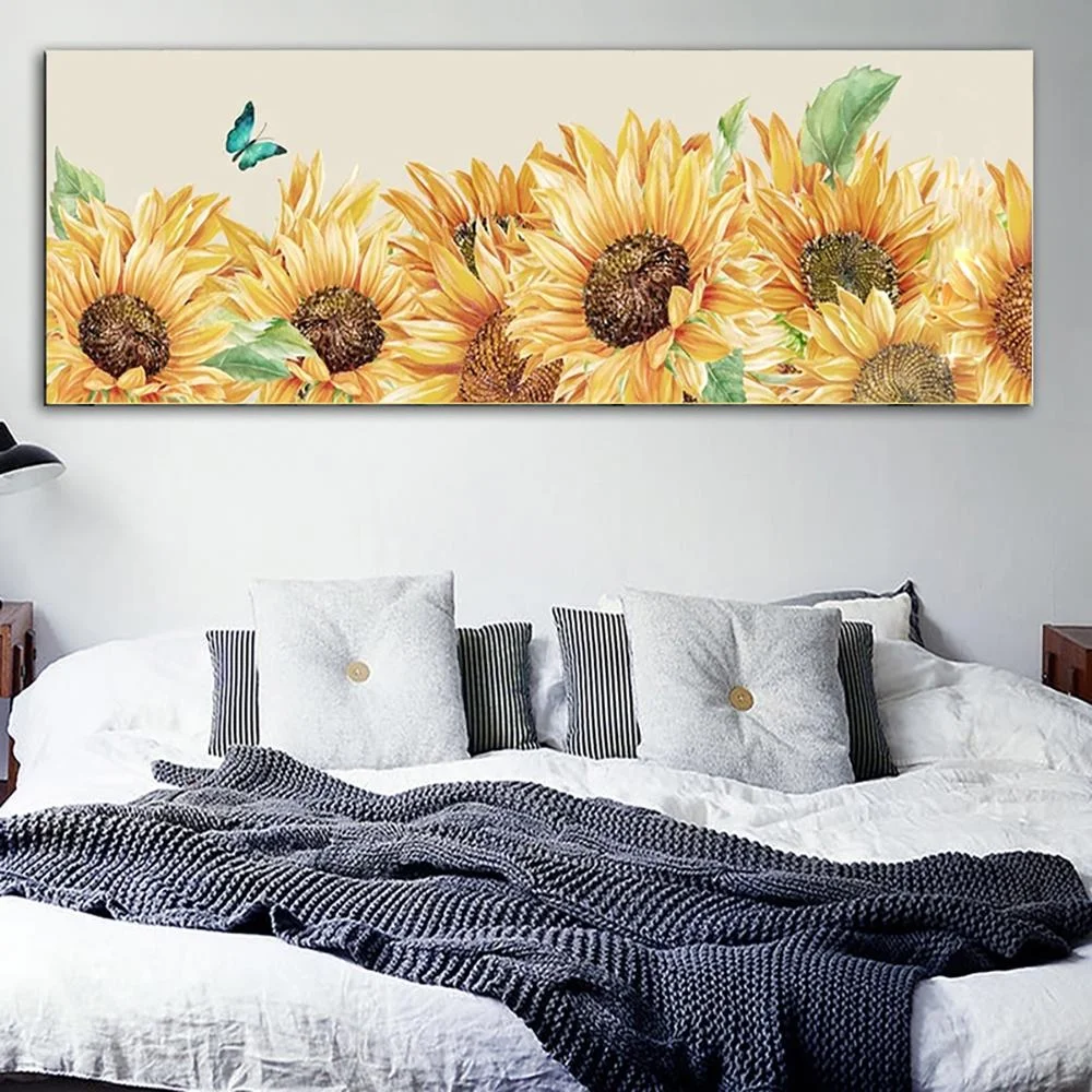 

With Frame Modern Sunflower Painting on Canvas Posters and Prints Wall Art Painting Pictures for Living Room Bedroom Home Decor