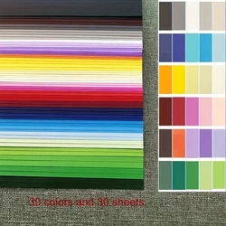 Vibrant A4 Cardstock Set - 30 Assorted Colors, 230gsm Premium Paper (30sheets 30color)