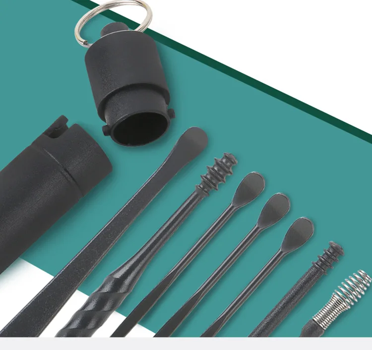 Description Picture 2 of item1set/7PCS Ear Cleaner ABS Ear Care Spoon Tool Soft Spiral For Ears Earwax Picker Cleaning Ear Wax Removal Tool Earpick Remover