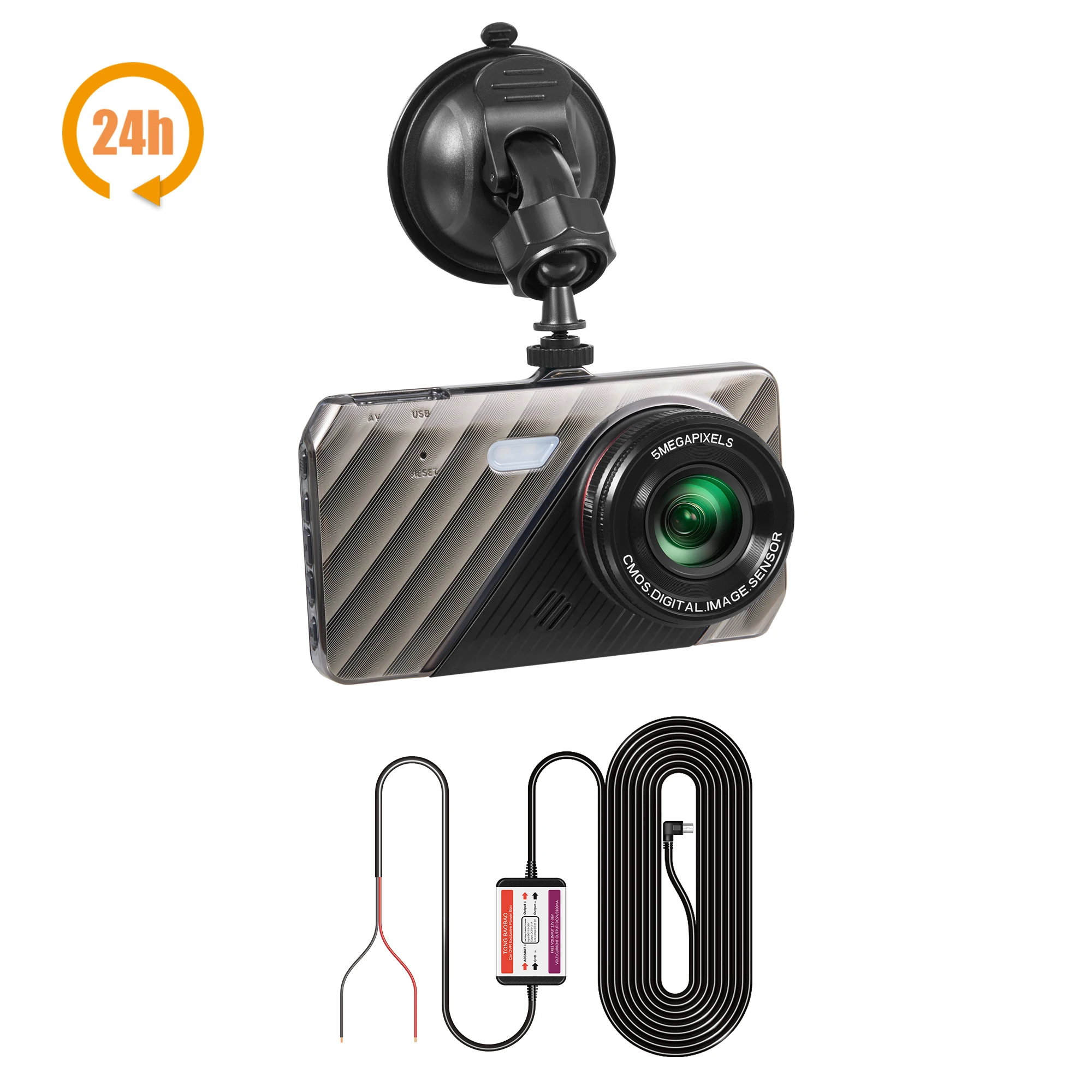 Dash Cam 4 In 24H Car DVR Camera Video Recorder Rear View Dual Lens Black Box HD Cycle Recording Video Mirror Recorder Black Box rear view mirror reverse camera DVR/Dash Cameras