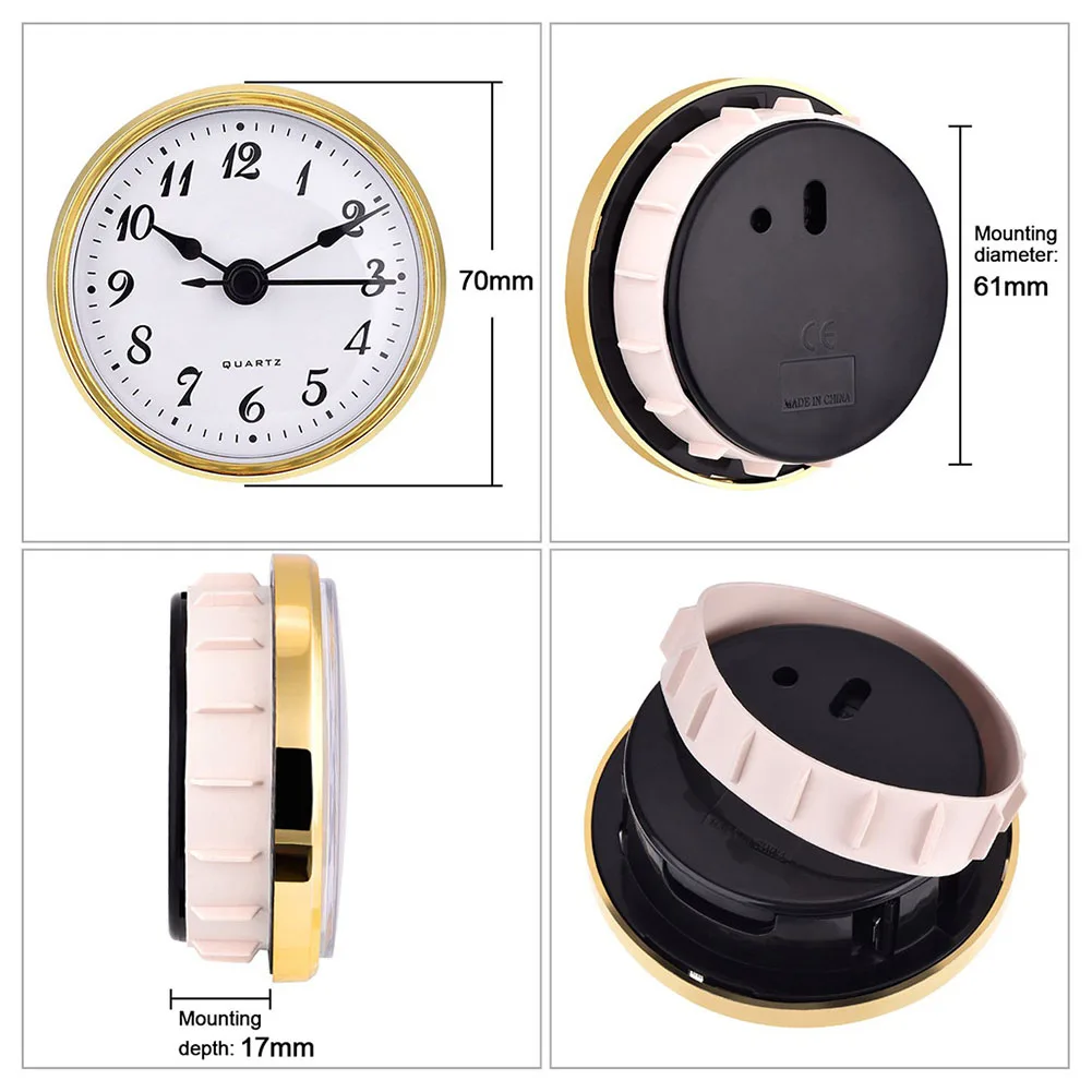 70MM Quartz Clock Inserts Movement Mechanism Replacement With A Back Cover Roman Arabic Numerals Home Decoration 5