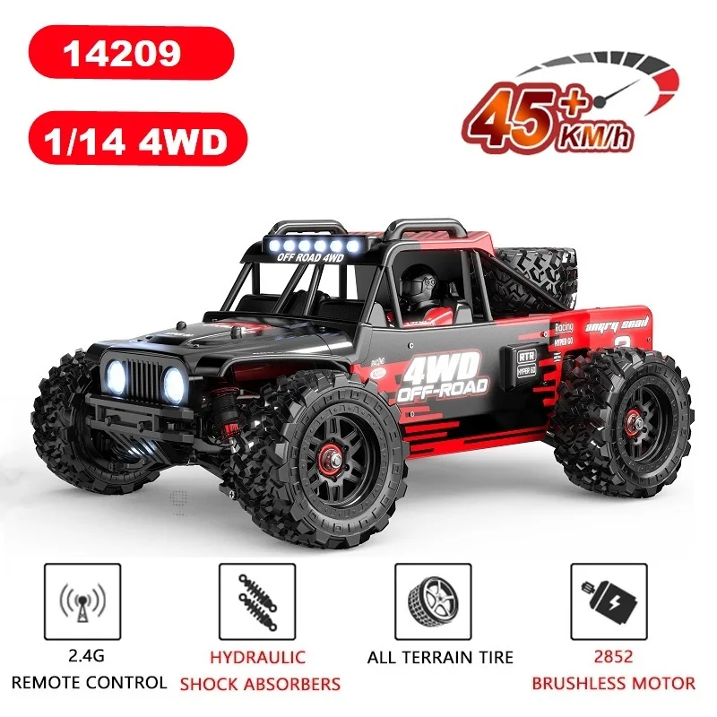 

MJX Hyper Go Радиоуправляемый автомобиль 14209 1/14 бесщеточный Автомобиль 2,4G 4WD Электрический высокоскоростной внедорожник с дистанционным управлением дрифтовый грузовик для детей
