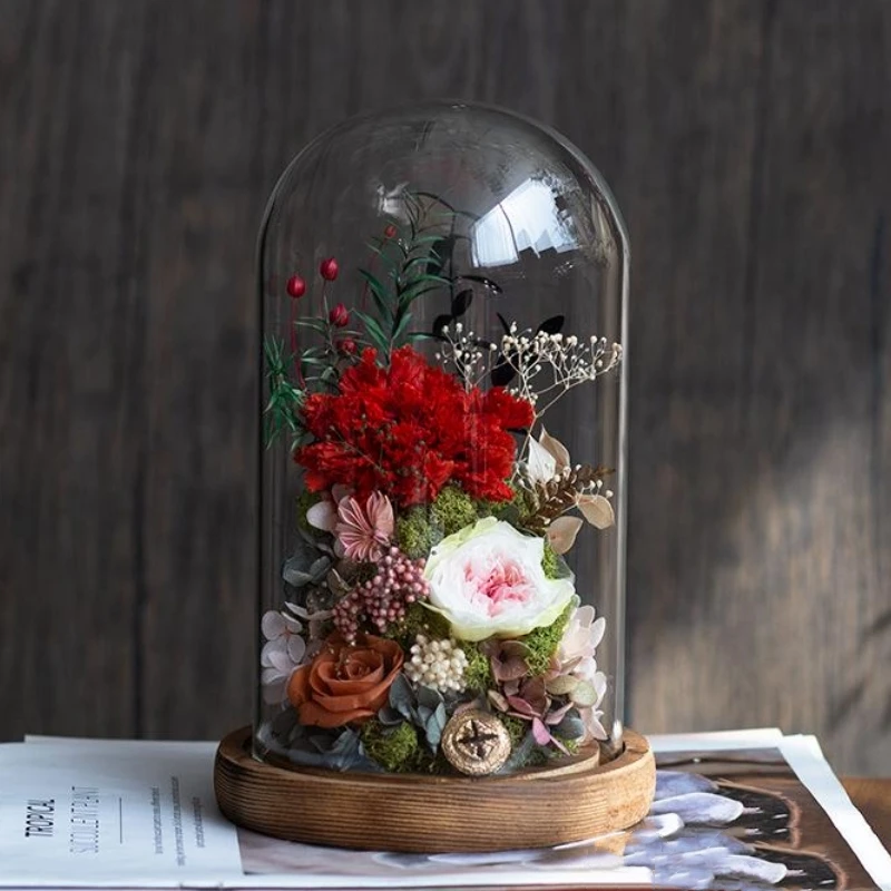 Diameter=25cm Height=25cm 30cm 35cm 40cm 45cm Glass Dome Home Decoration Different Base Transparent Cover Birthday Favor Gift 4