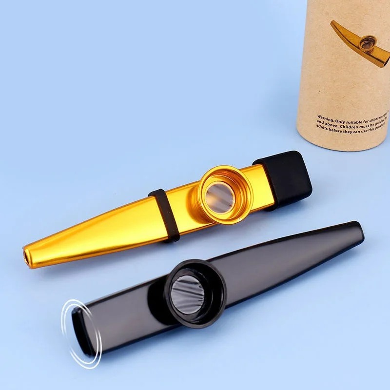 Metal Kazoos With 20 Pcs Kazoo Flute Diaphragms 7 Colors for Ukulele Violin Guitar Piano With Silicone Case