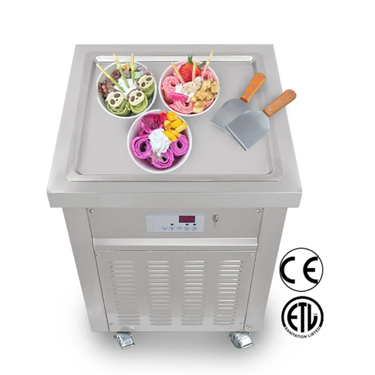 

Kolice CE ETL Flat 50cm Pan Fry Ice Cream Machine/fried Ice Cream Machine/rolled Ice Cream Machine