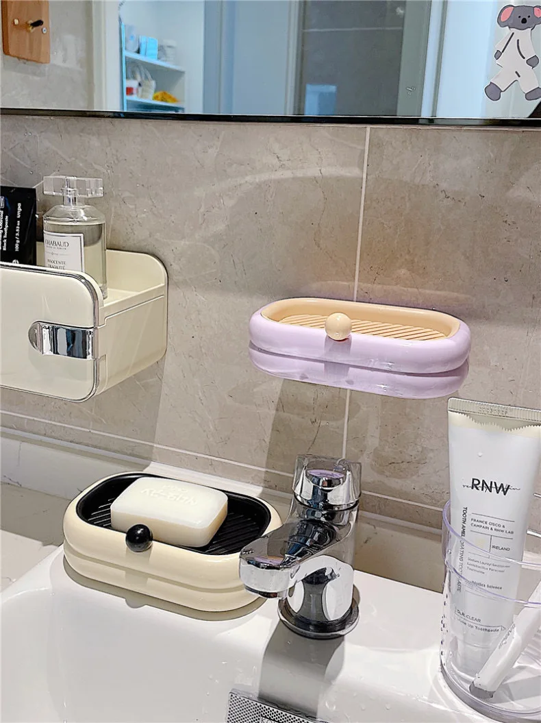 

Настенная Коробка для мыла, ванной комнаты, не нужно сверлить бытовой фотобокс, Туалет