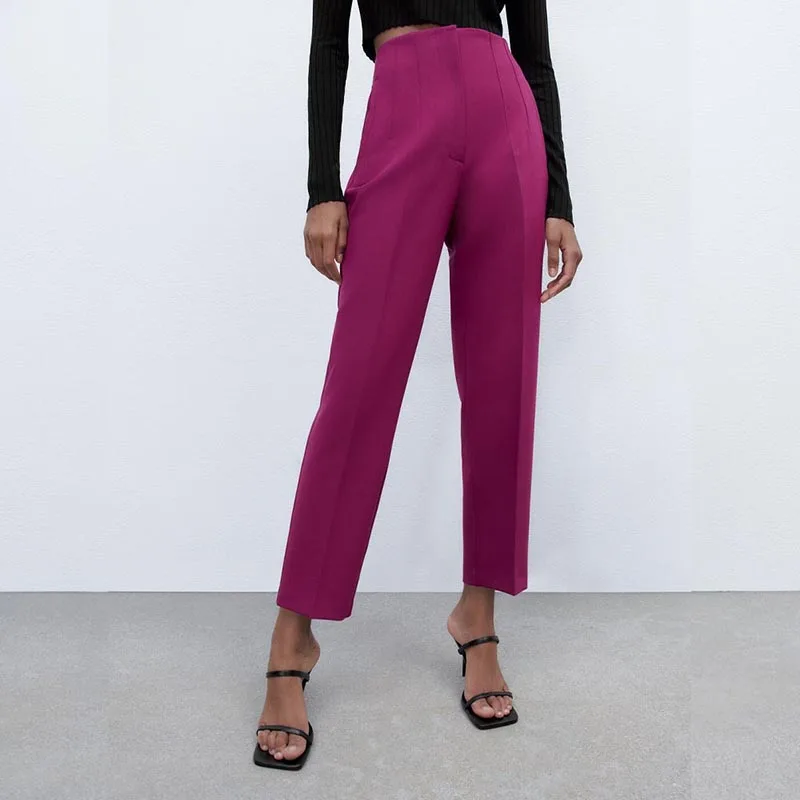

Women's pants high waisted pencil pants, fashionable casual pants cropped pants women pants